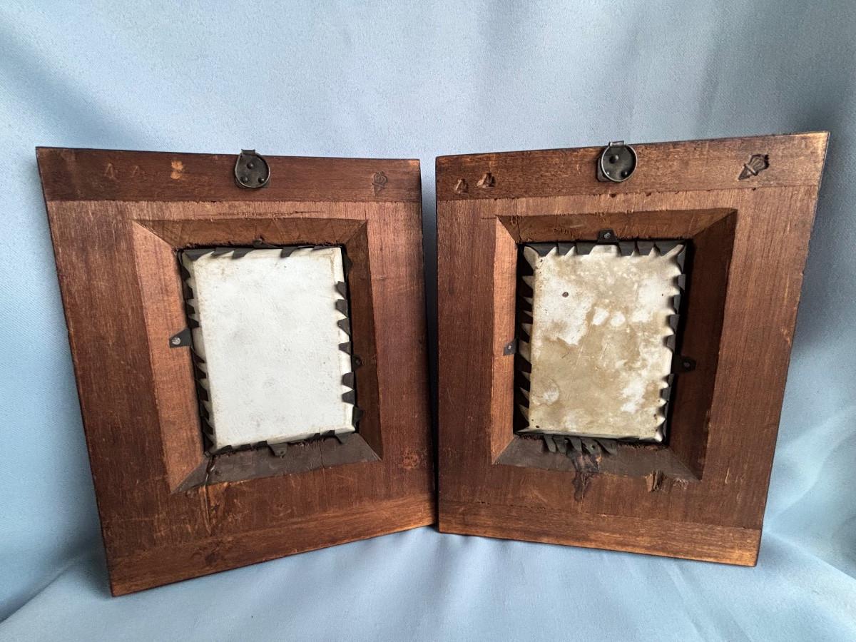 Pair Of Miniatures On Alabaster, Mid-19th Century -photo-7