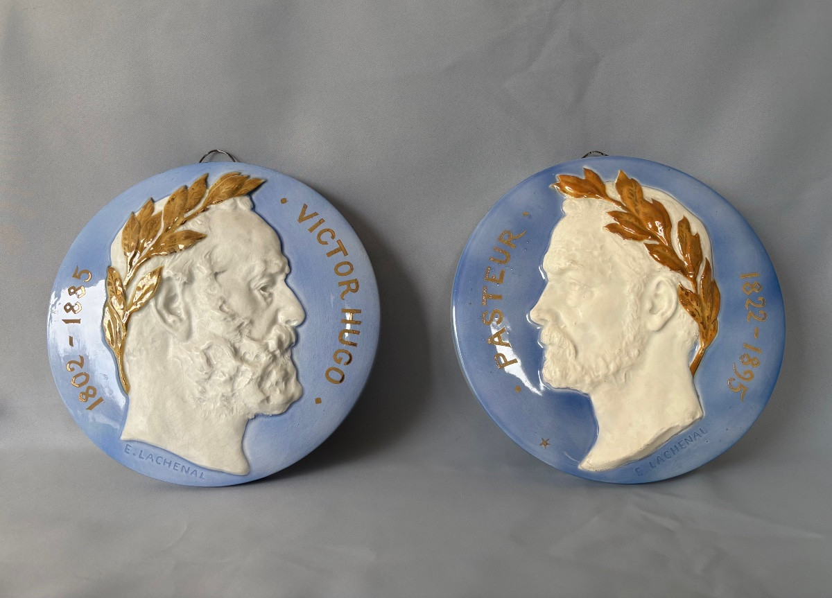 Paire de médaillons en haut relief d’Edmond LACHENAL 1855 - 1948-photo-7