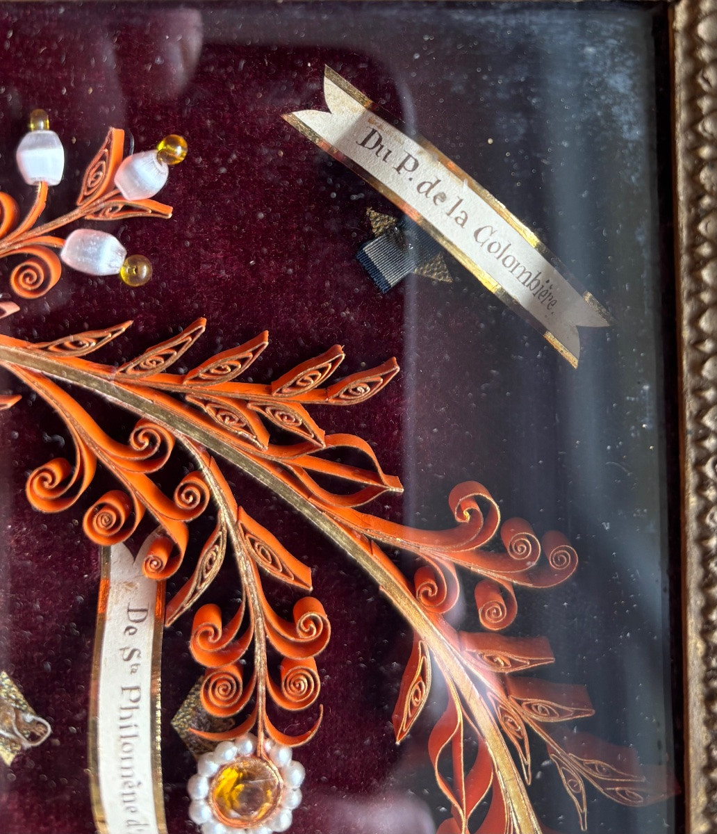 Paperolles et reliques de St Marie Bernadette  Soubirous fin 19éme Siecle-photo-4