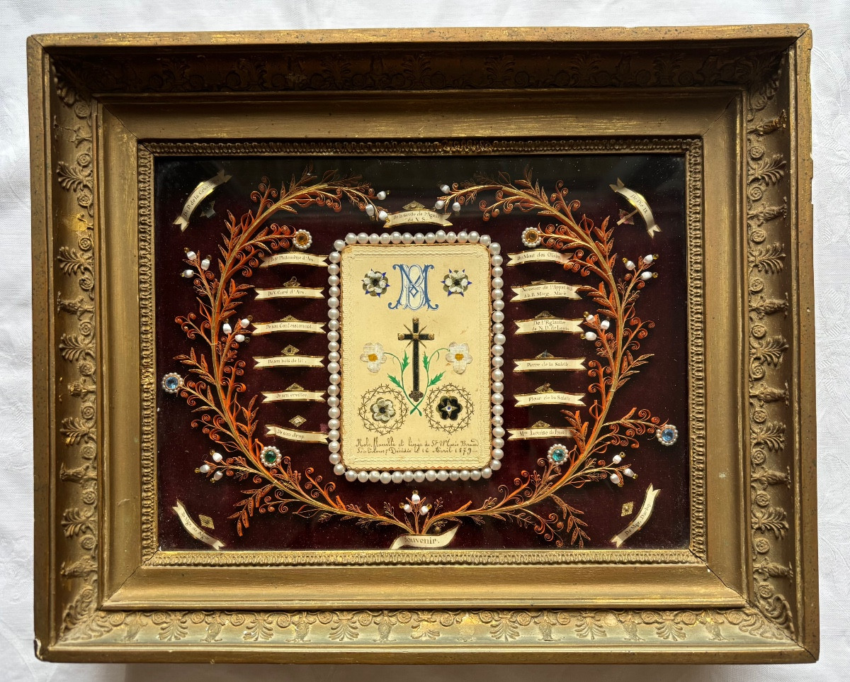 Paperolles et reliques de St Marie Bernadette  Soubirous fin 19éme Siecle