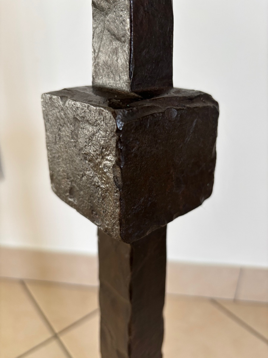 Pique cierge forgé circa 1950  -photo-2