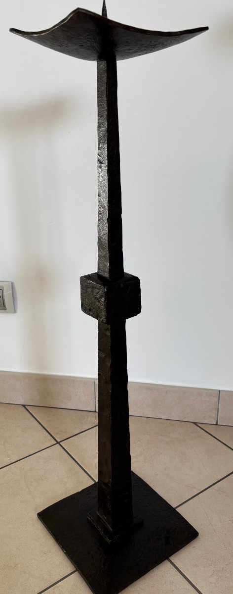 Pique cierge forgé circa 1950  -photo-1
