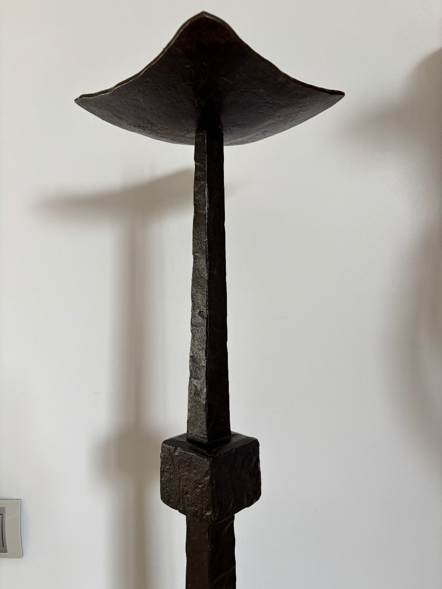 Pique cierge forgé circa 1950  -photo-7