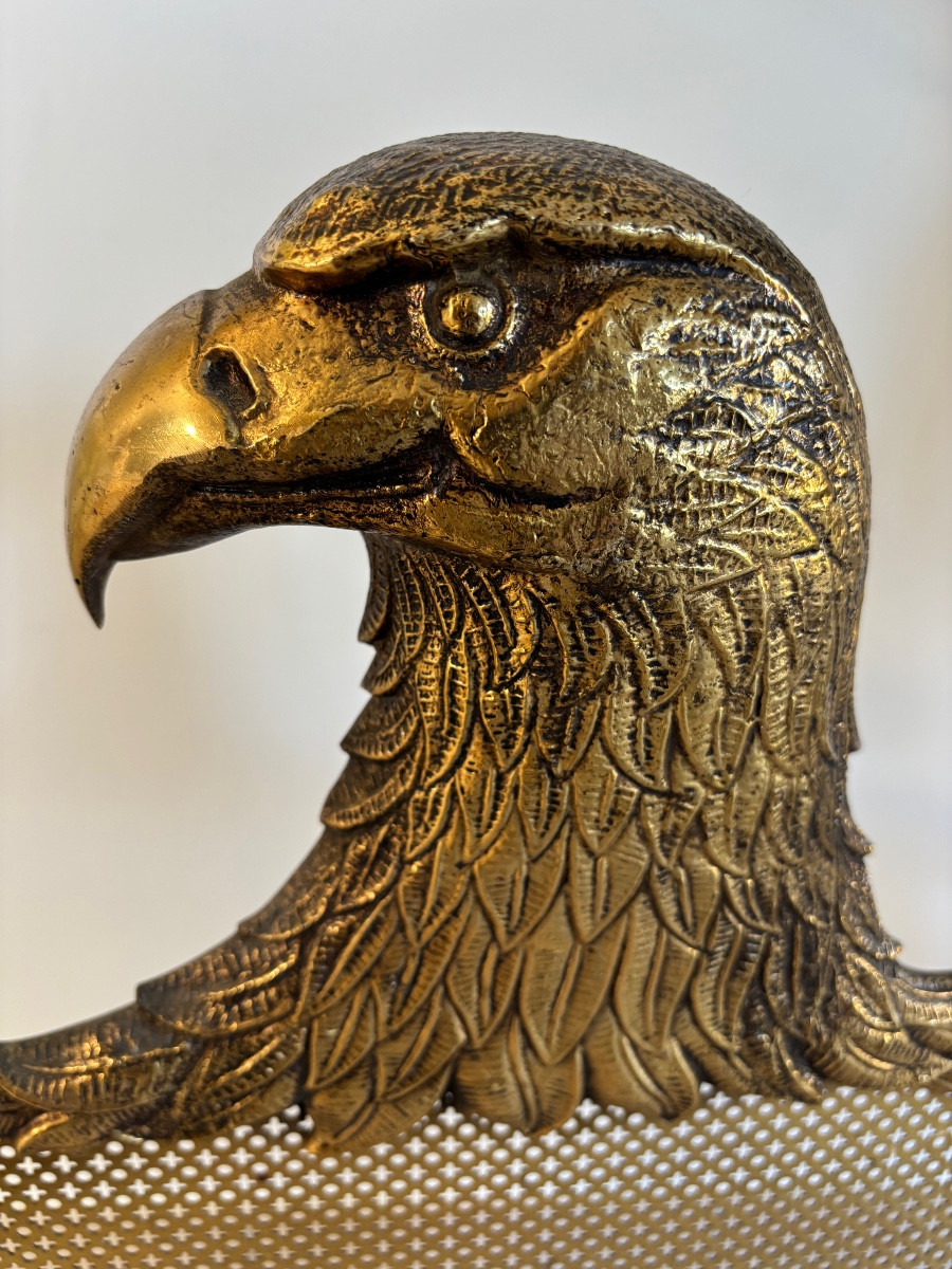 Aigle Pare étincelles en bronze milieu 20éme Siècle -photo-2
