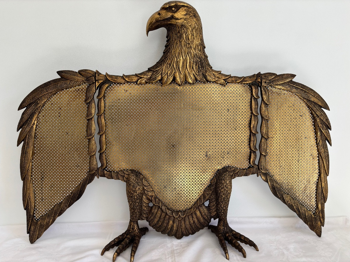 Aigle Pare étincelles en bronze milieu 20éme Siècle -photo-4