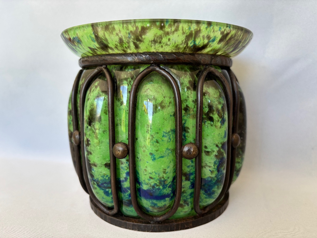 André Delatte Art Deco Pâte De Verre-photo-4