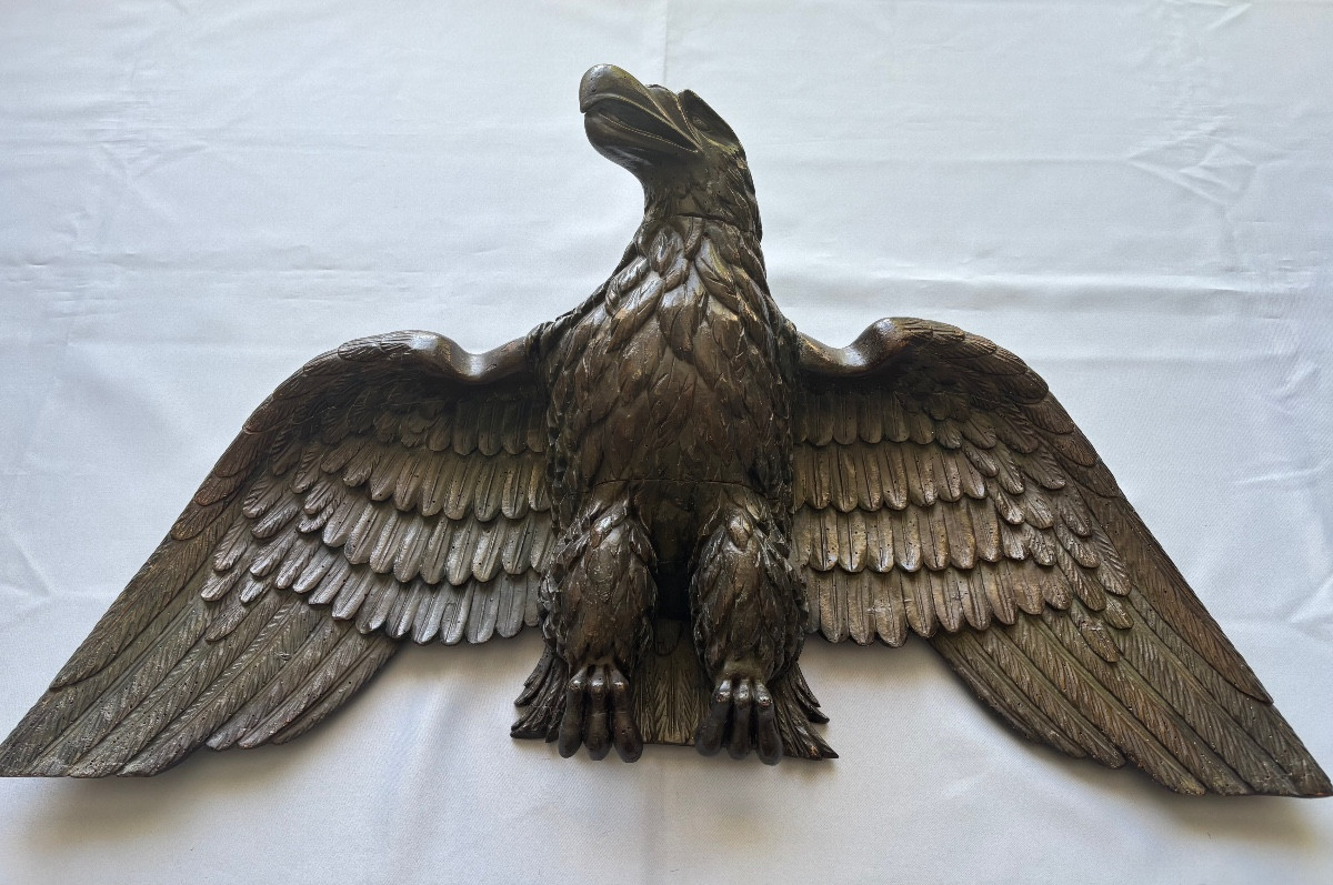 Patinated Wooden Eagle, Late 18th Century-photo-2