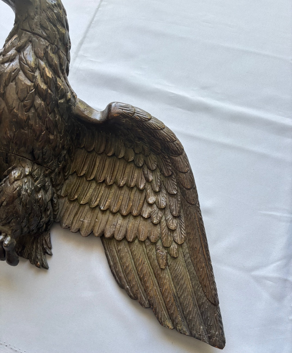 Patinated Wooden Eagle, Late 18th Century-photo-2