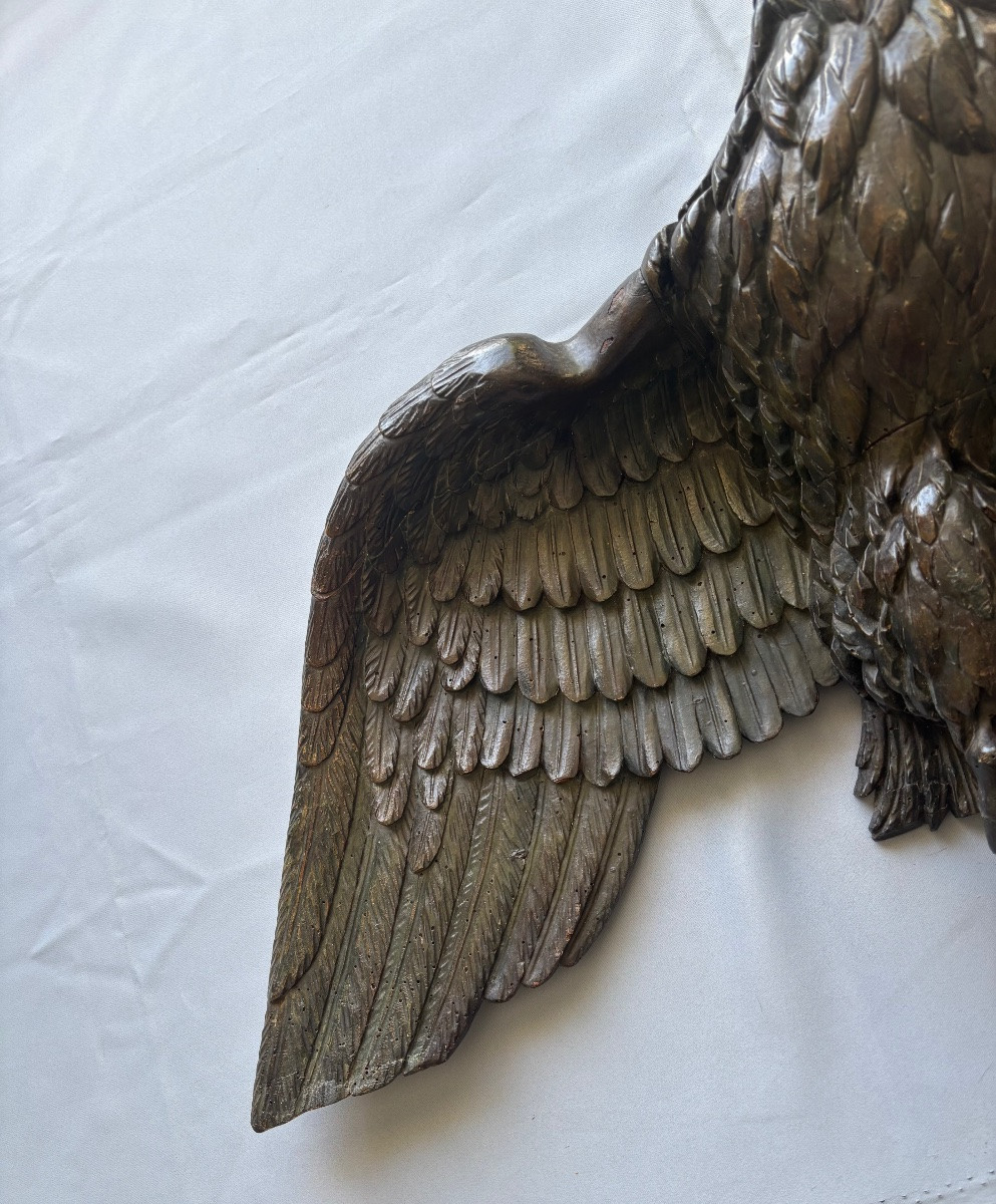 Patinated Wooden Eagle, Late 18th Century-photo-3