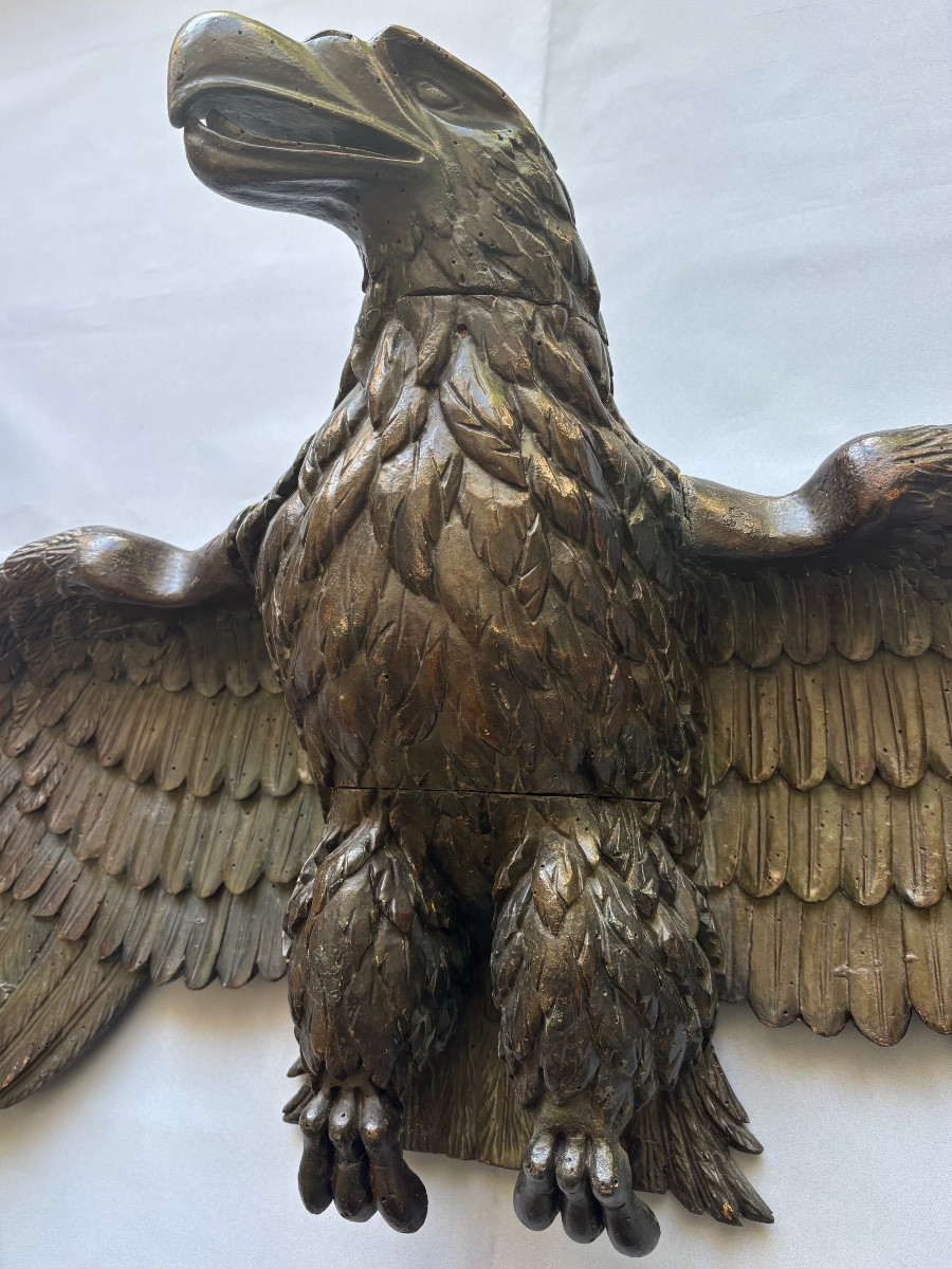 Patinated Wooden Eagle, Late 18th Century-photo-4