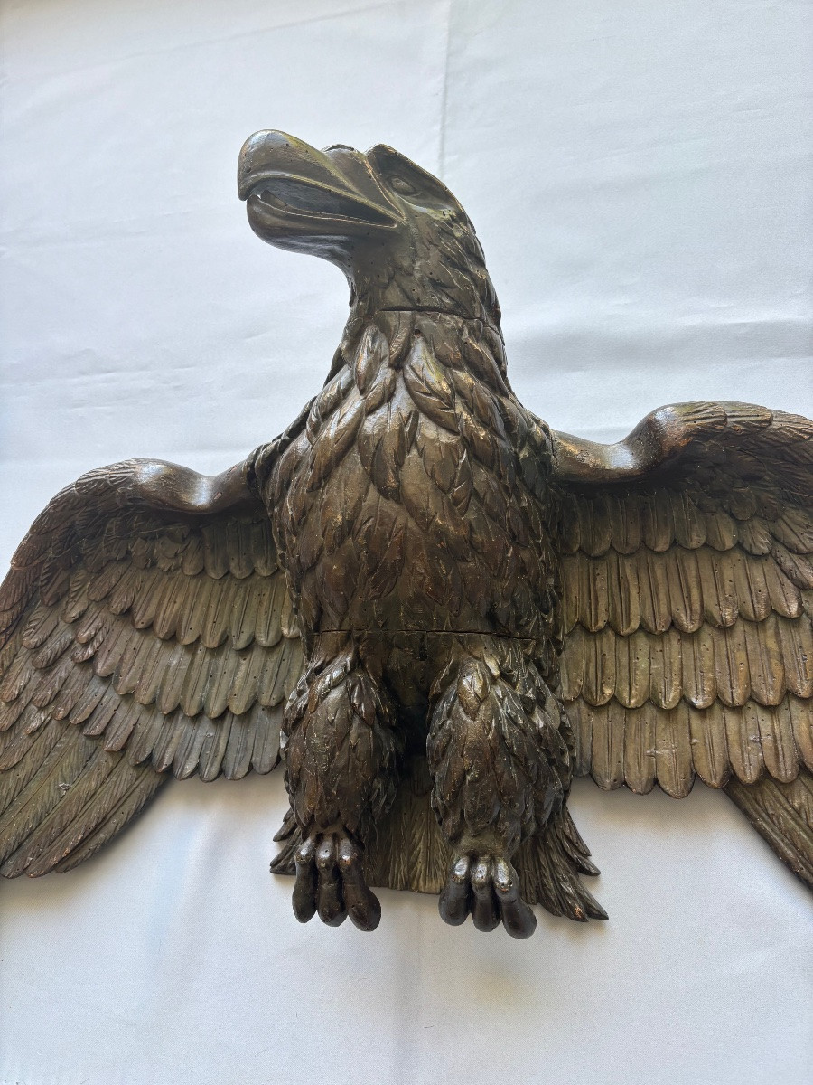 Patinated Wooden Eagle, Late 18th Century-photo-5