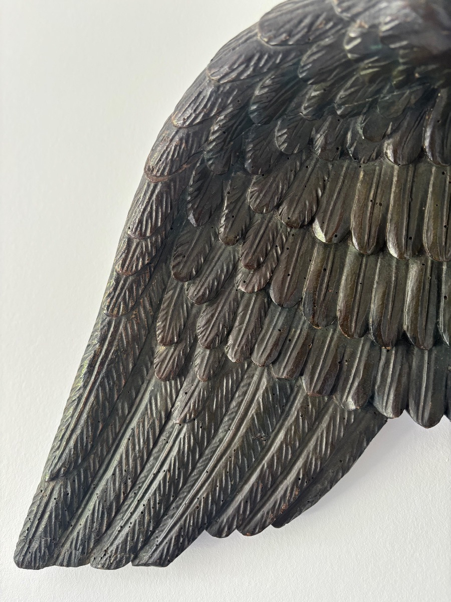 Patinated Wooden Eagle, Late 18th Century-photo-6