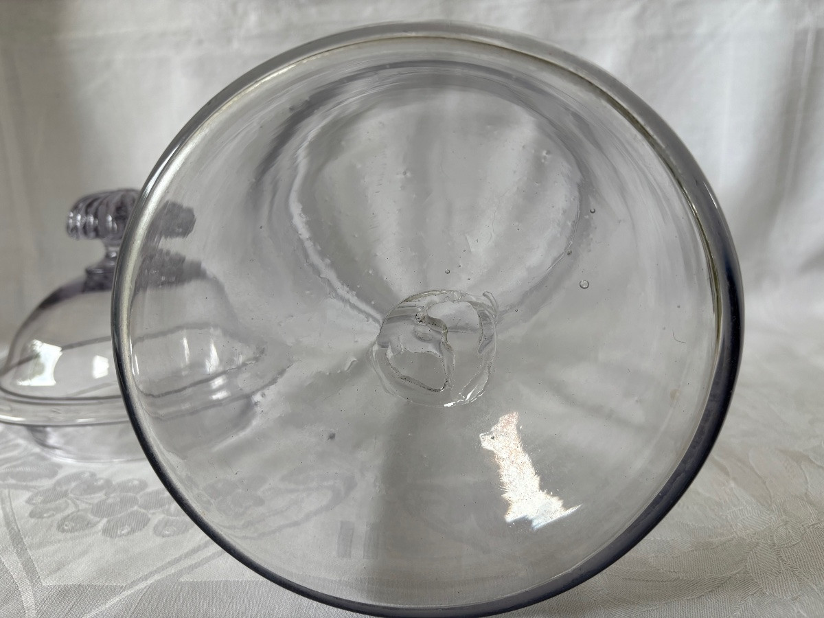Herbalist's Glass-blown Covered Pot 18th Century-photo-3