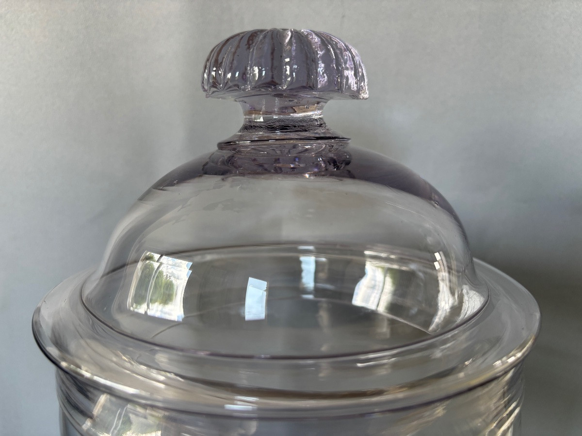 Herbalist's Glass-blown Covered Pot 18th Century-photo-1