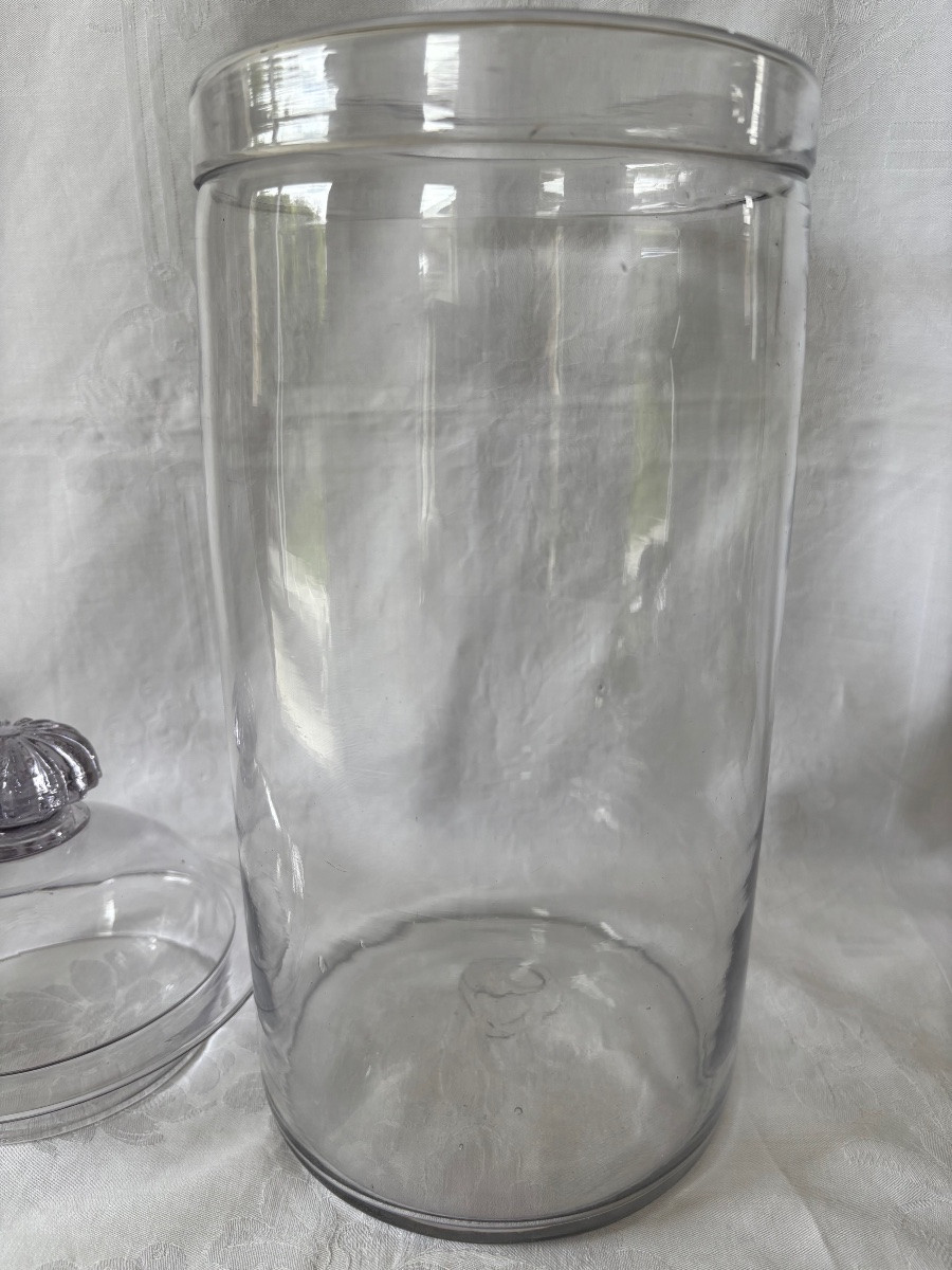 Herbalist's Glass-blown Covered Pot 18th Century-photo-3
