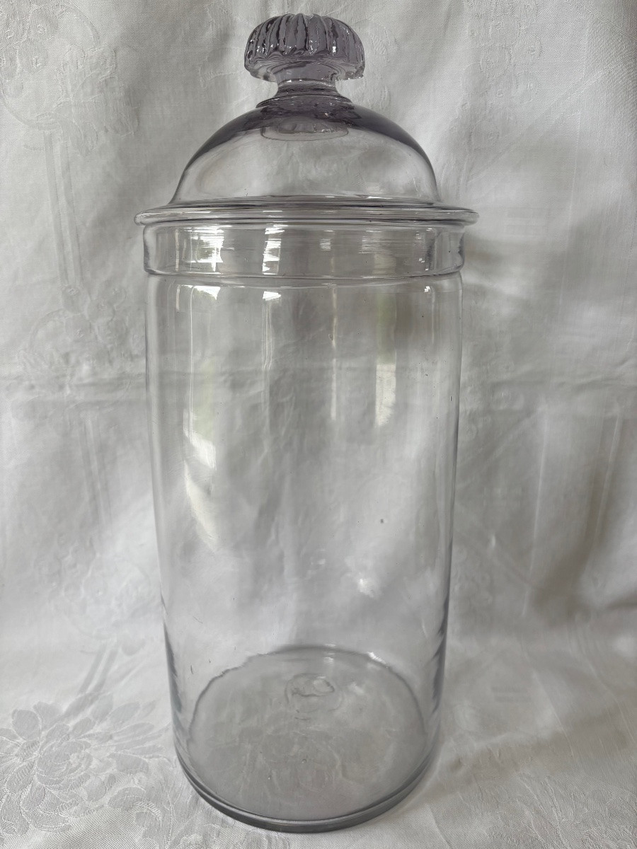 Herbalist's Glass-blown Covered Pot 18th Century-photo-4