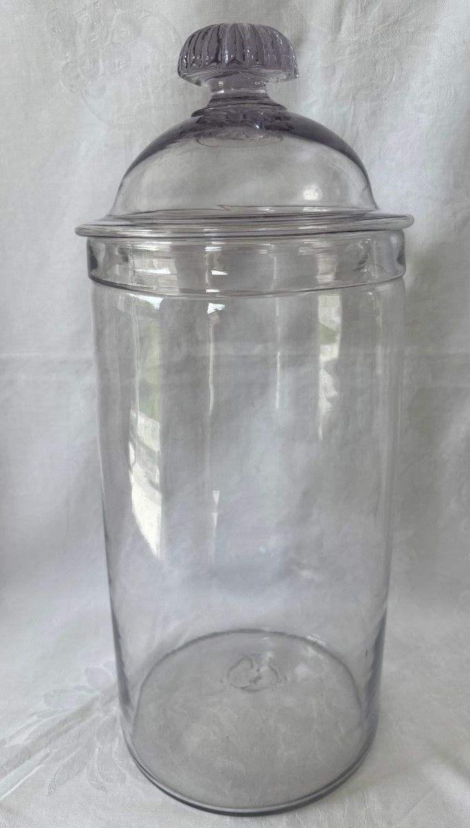 Herbalist's Glass-blown Covered Pot 18th Century-photo-7