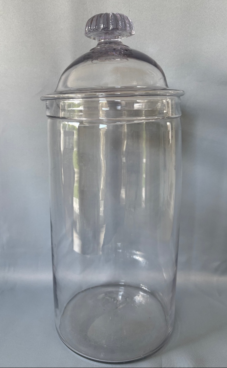 Herbalist's Glass-blown Covered Pot 18th Century