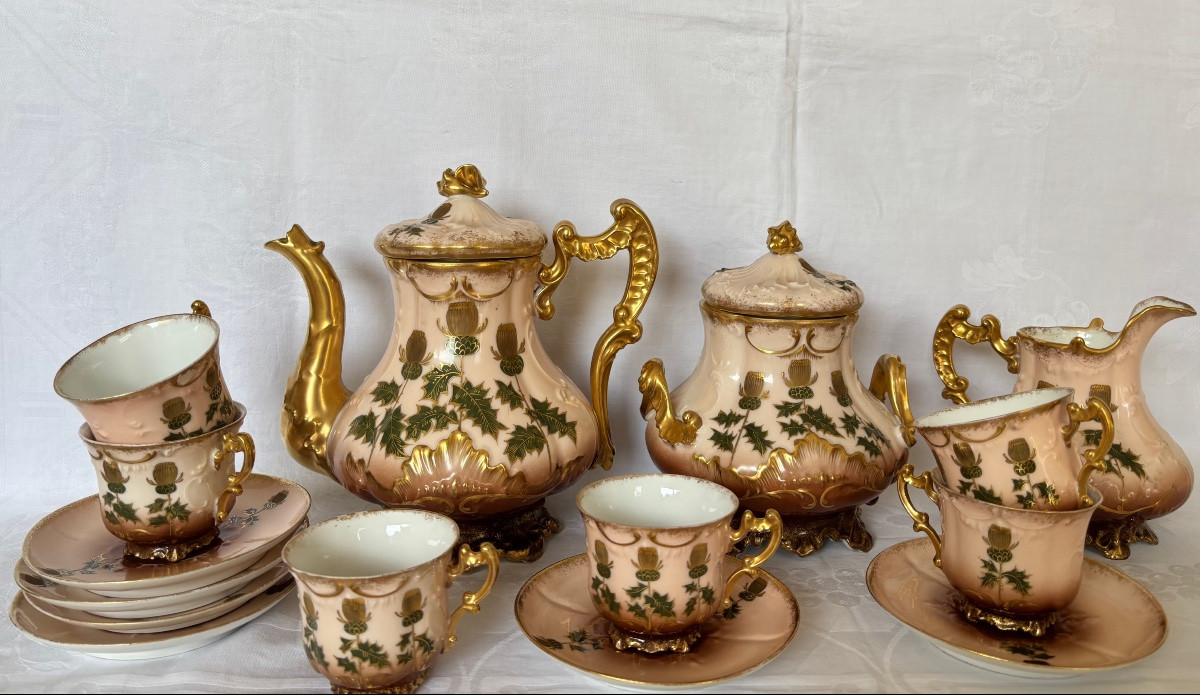 Limoges service à thé Art Nouveau fin 19éme Siècle -photo-6