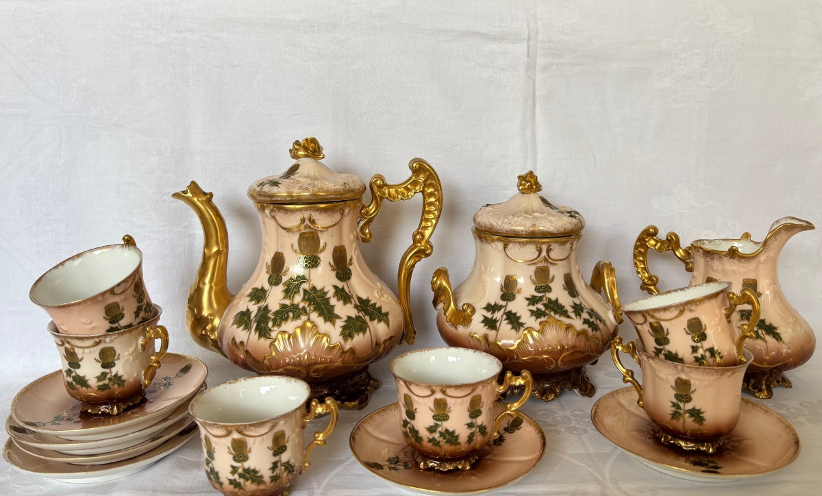 Limoges service à thé Art Nouveau fin 19éme Siècle 