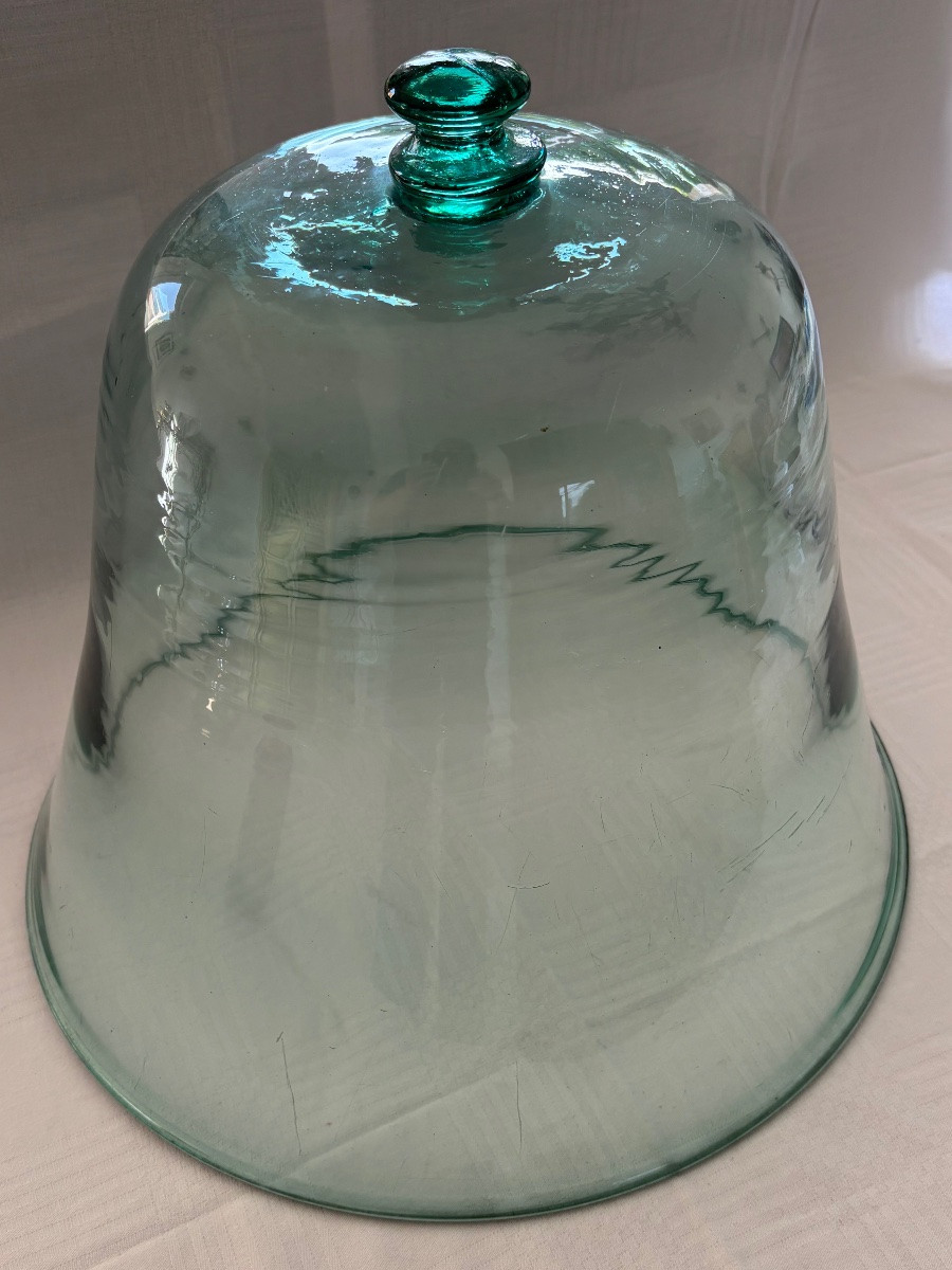Cloche de jardin en verre soufflé 19éme Siècle -photo-1