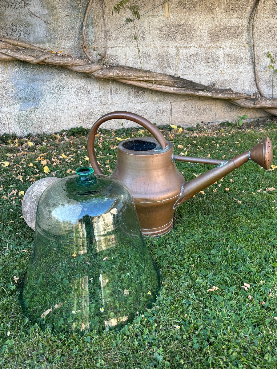 Cloche de jardin en verre soufflé 19éme Siècle -photo-3