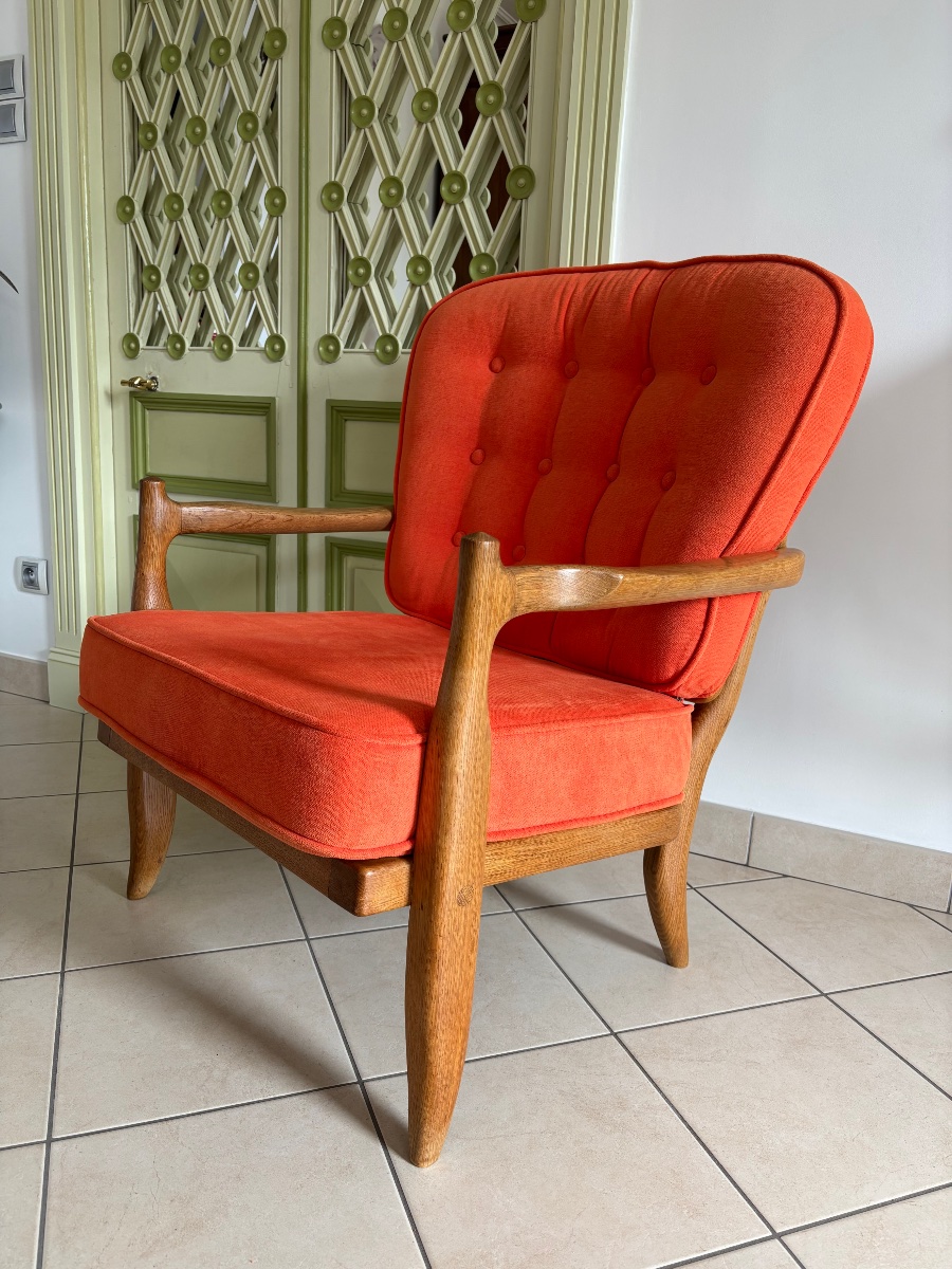 Guillerme Et Chambon Armchair < José > Circa 1970 Edition Votre Maison-photo-3