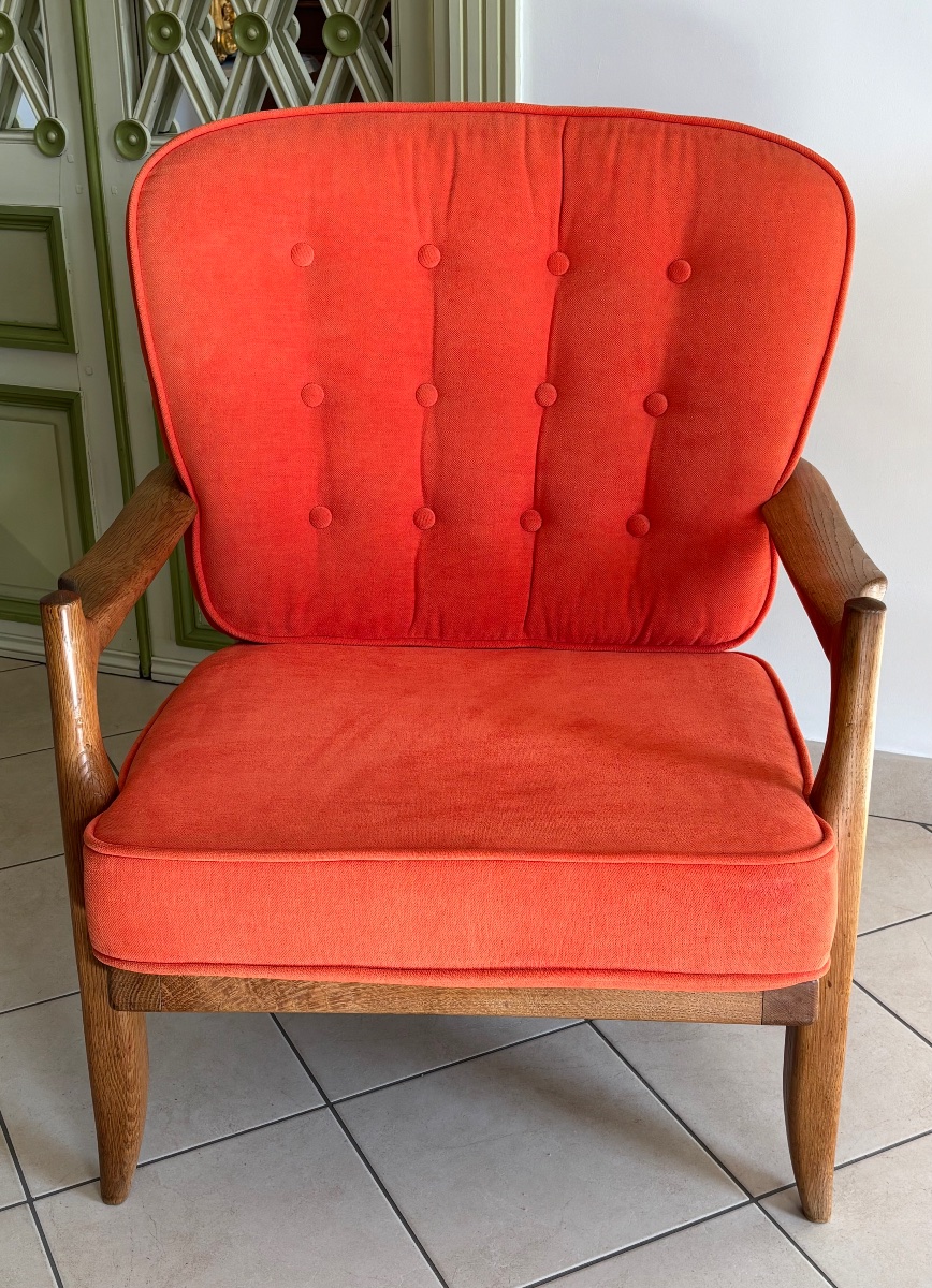 Guillerme Et Chambon Armchair < José > Circa 1970 Edition Votre Maison-photo-4