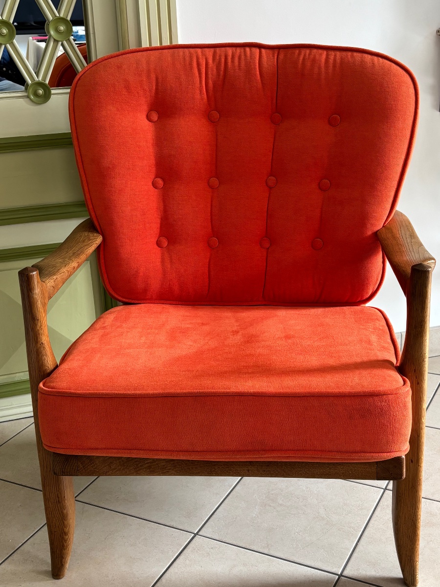 Guillerme Et Chambon Armchair < José > Circa 1970 Edition Votre Maison-photo-2