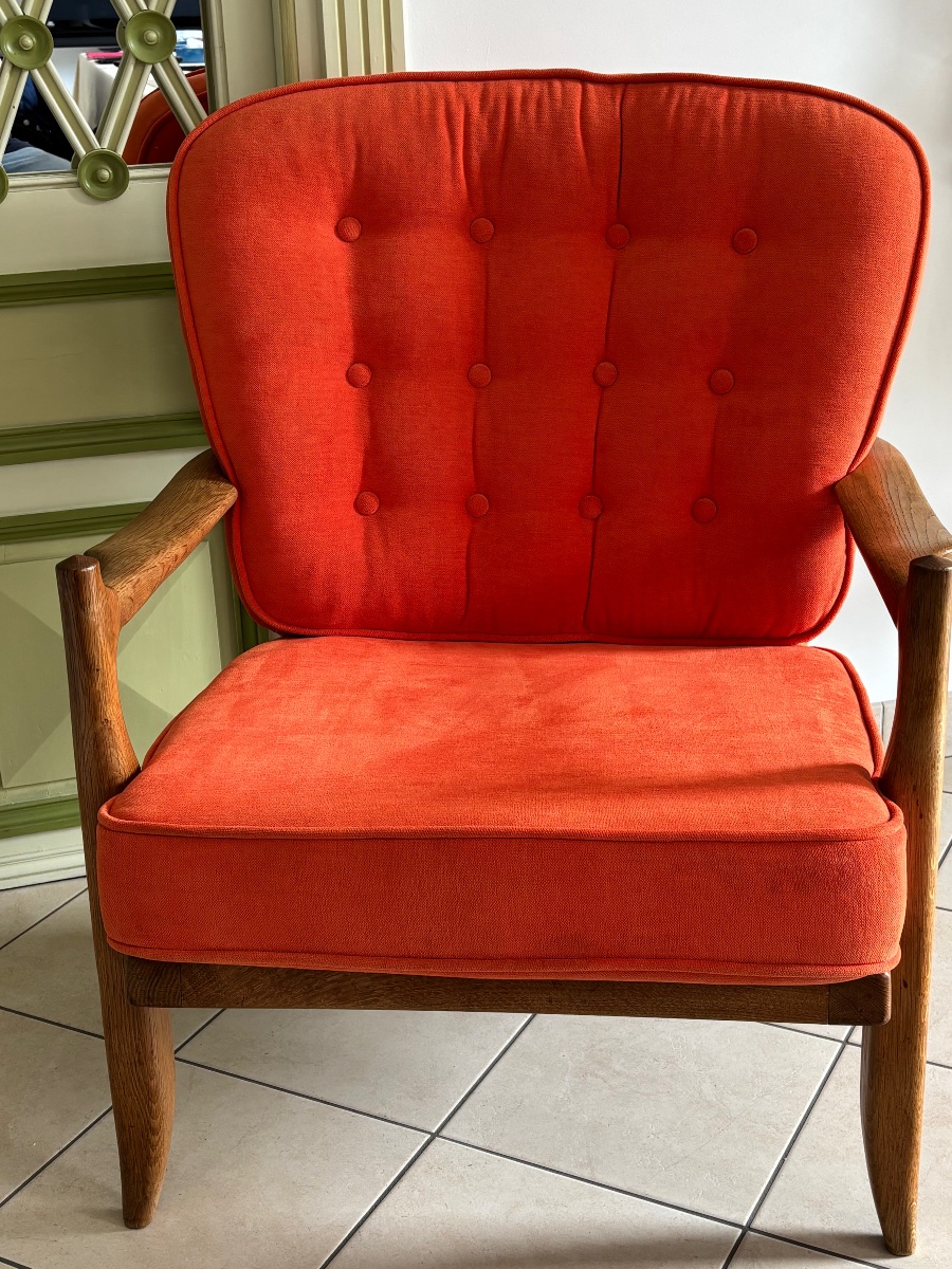 Guillerme Et Chambon Armchair < José > Circa 1970 Edition Votre Maison-photo-3