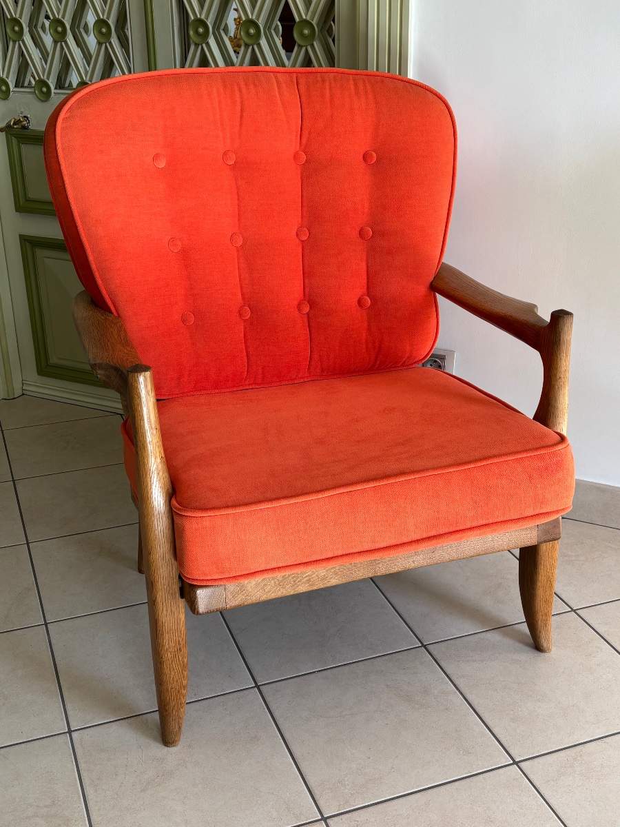 Guillerme Et Chambon Armchair < José > Circa 1970 Edition Votre Maison-photo-1
