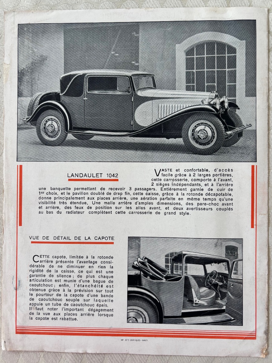 Bugatti Type 50 catalogue original Circa 1932-photo-1
