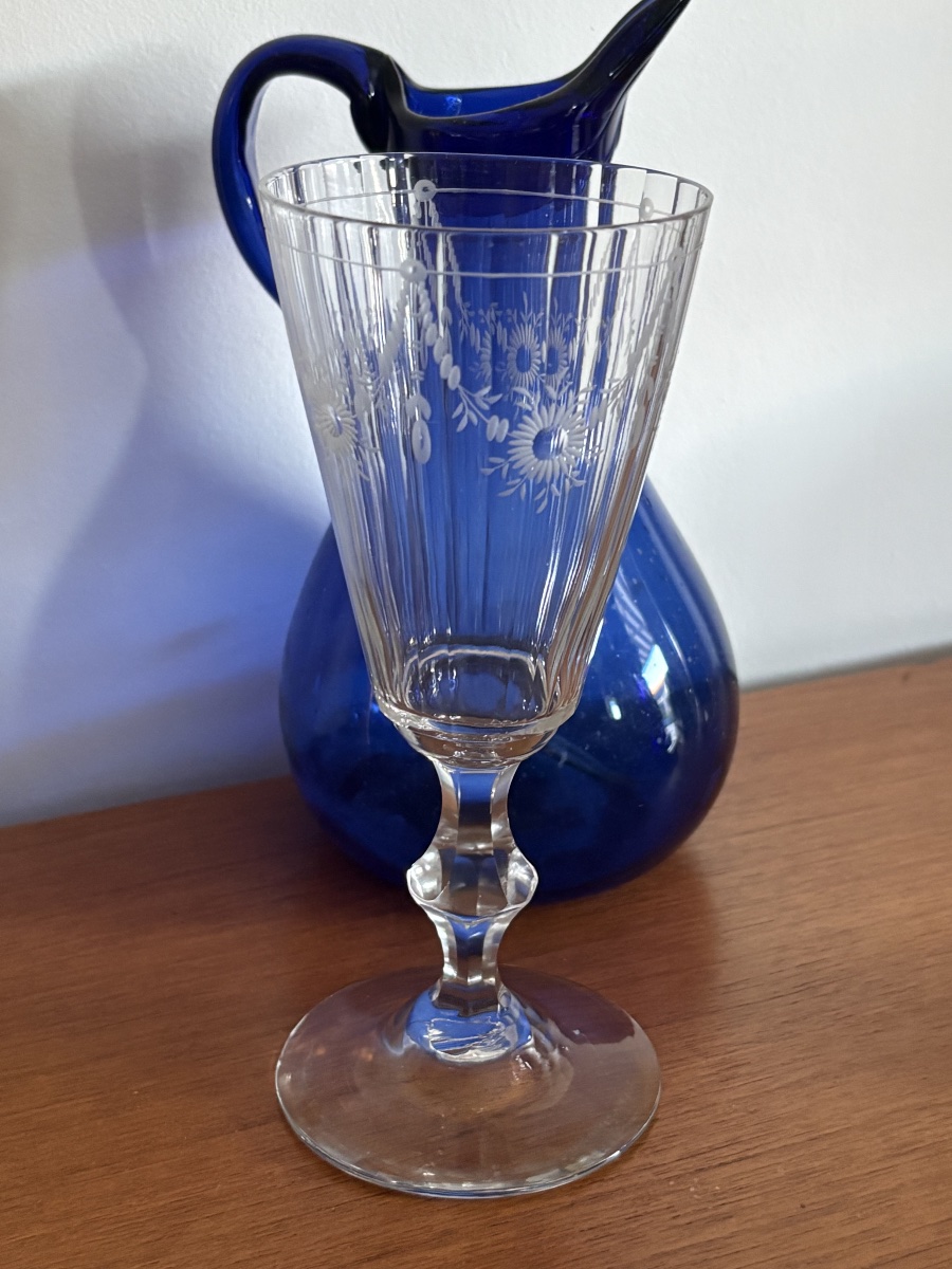 Blown, Engraved Bohemian Silesian Glass, 18th Century 