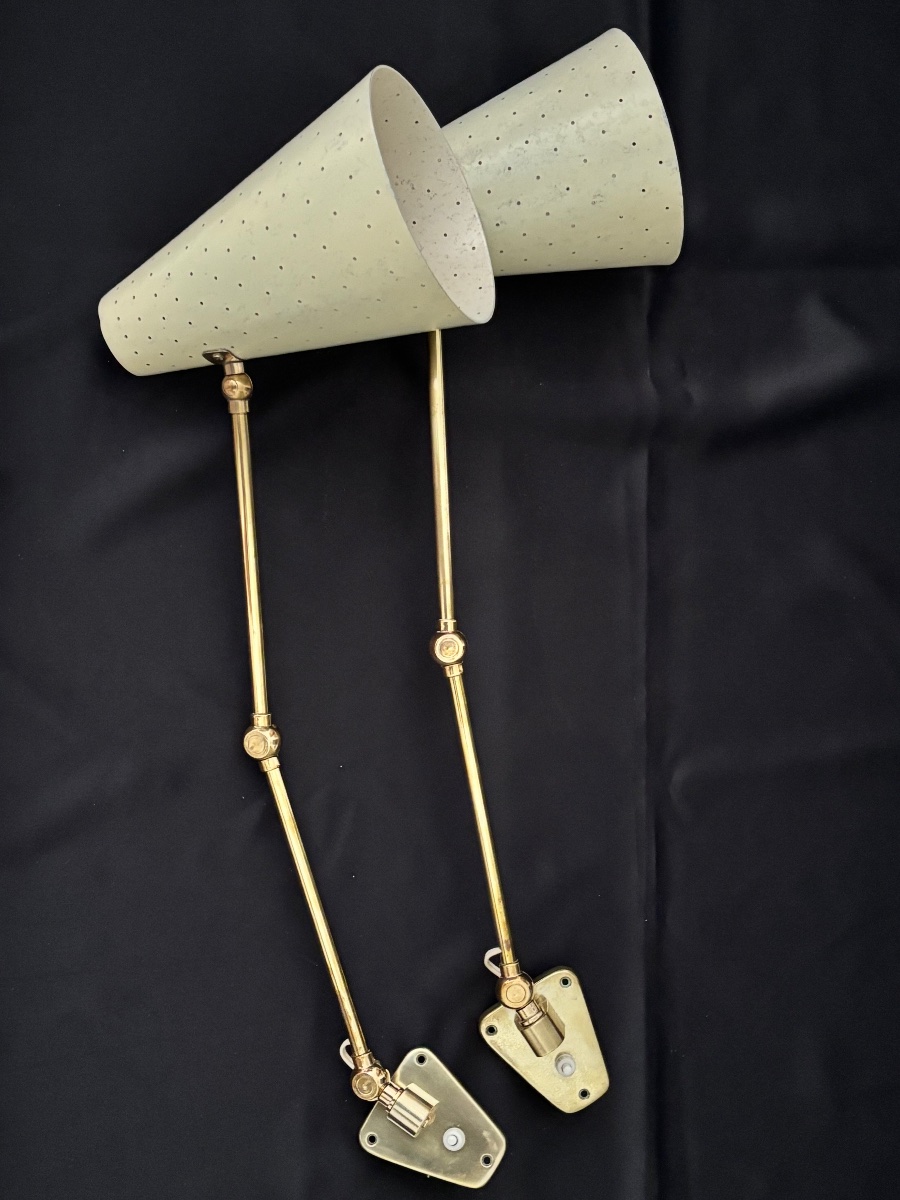 Pierre Guariche  Circa 1926–1995 Pair Of Wall Sconces -photo-2