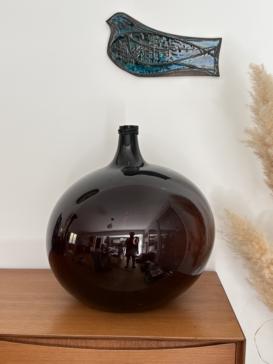19th-century Hand-blown Glass Decanter