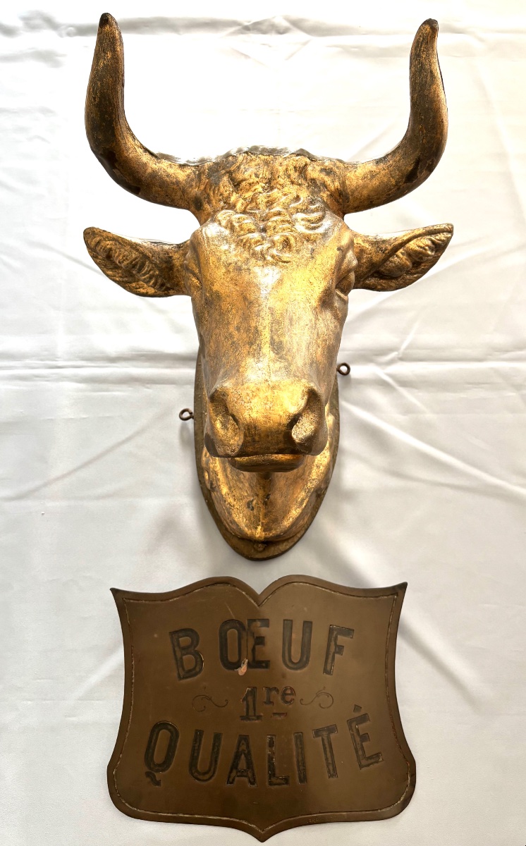 écusson Butcher Shop Sign, Late 19th Century 