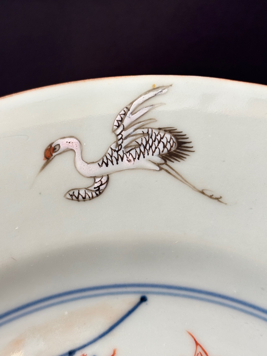 Imari Porcelain From China, Featuring A Crane, Qing Dynasty, Kangxi Period, 1622–1722-photo-3