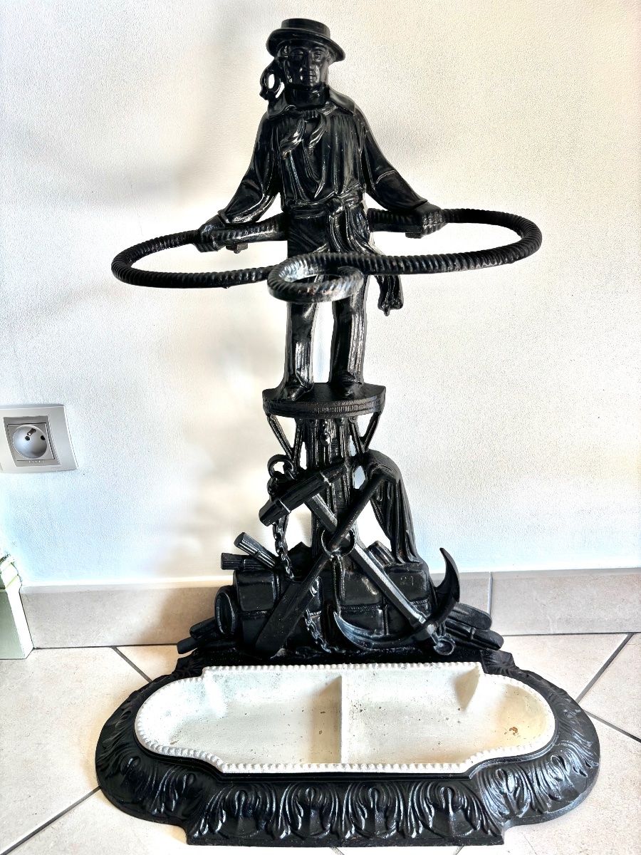 Porte parapluies, cannes < au matelot > fin 19éme Siècle -photo-4
