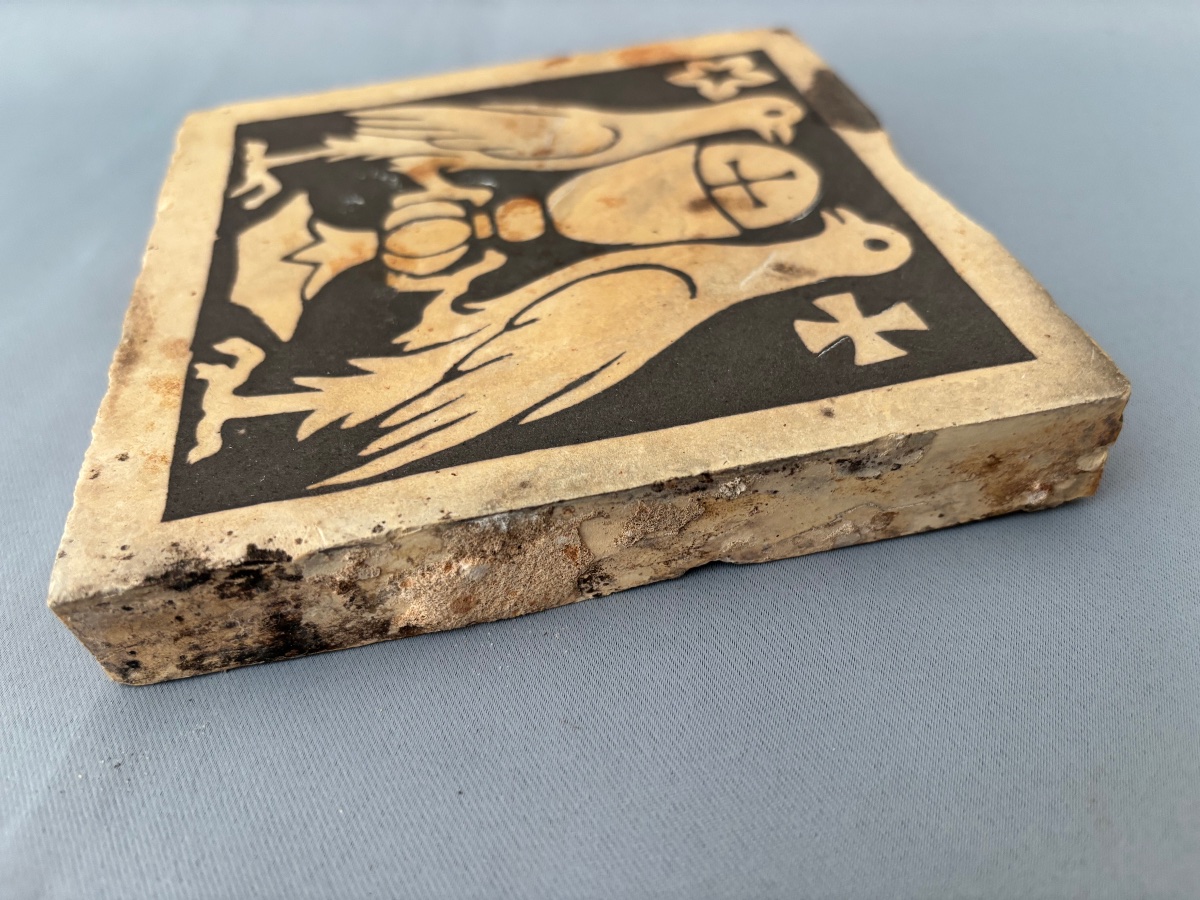 Ceramic Tile < Aux Colombes > Circa 19th Century -photo-4