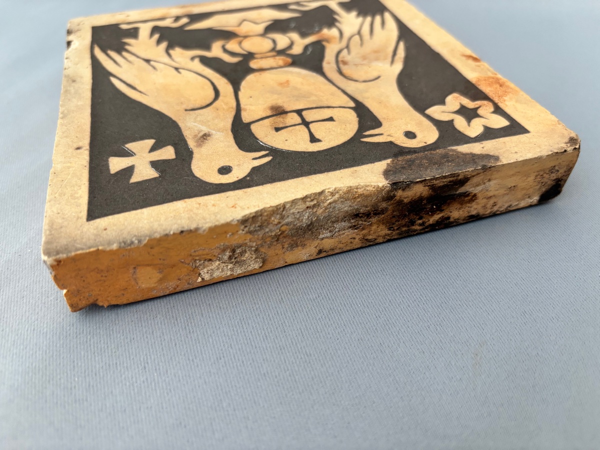 Ceramic Tile < Aux Colombes > Circa 19th Century -photo-1