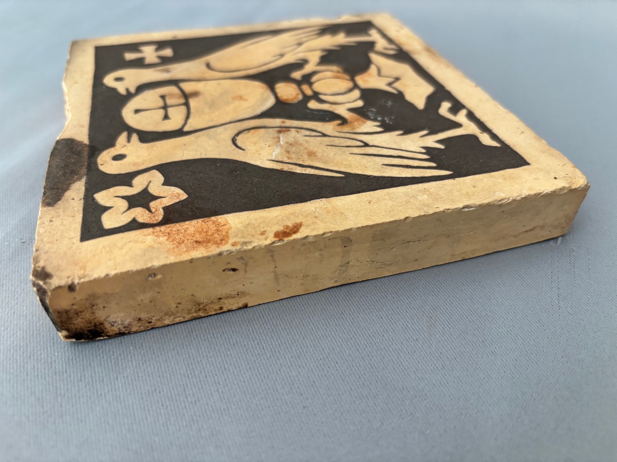 Ceramic Tile < Aux Colombes > Circa 19th Century -photo-2