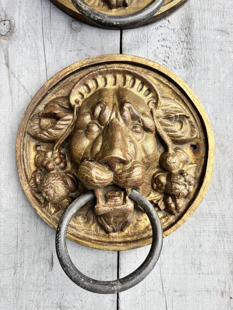 Pair Of 19th-century Bronze Carriage Gate Knockers -photo-2