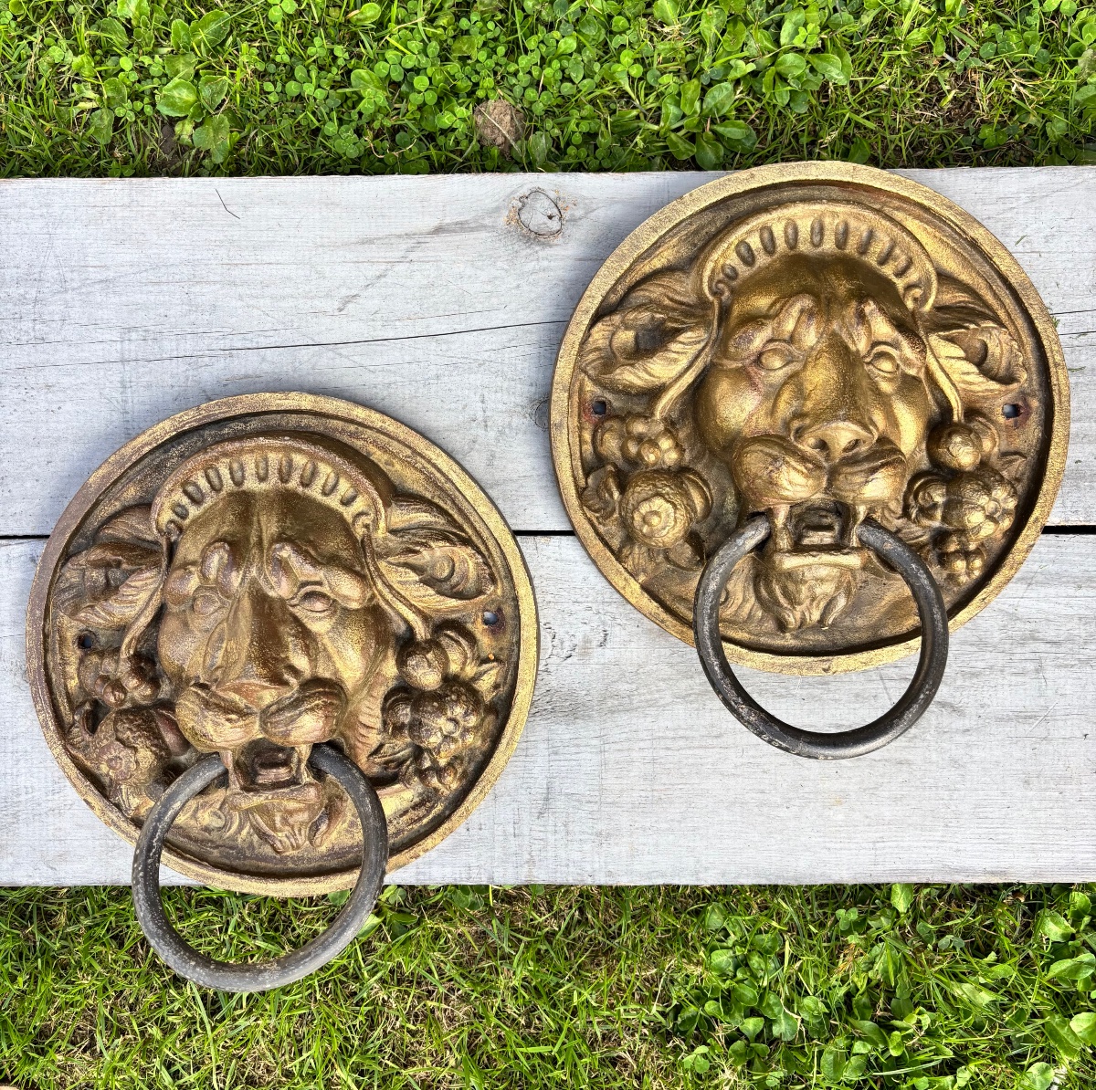 Pair Of 19th-century Bronze Carriage Gate Knockers -photo-4
