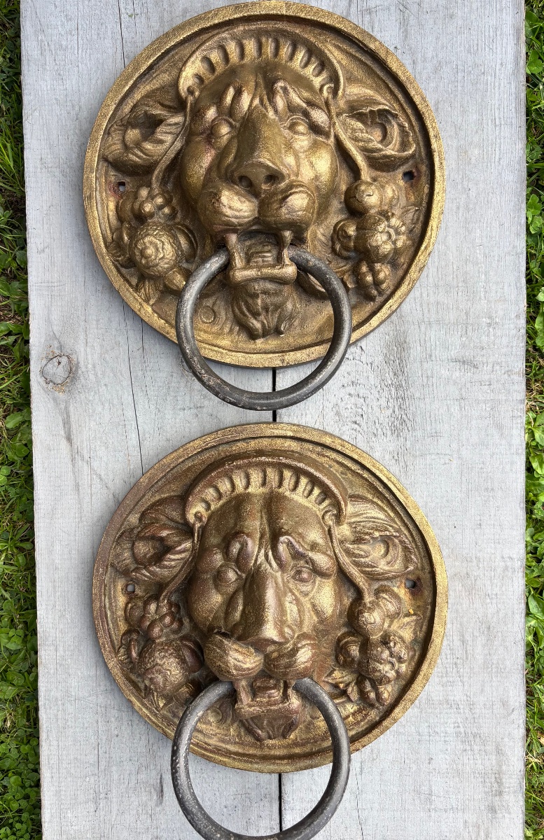 Pair Of 19th-century Bronze Carriage Gate Knockers 