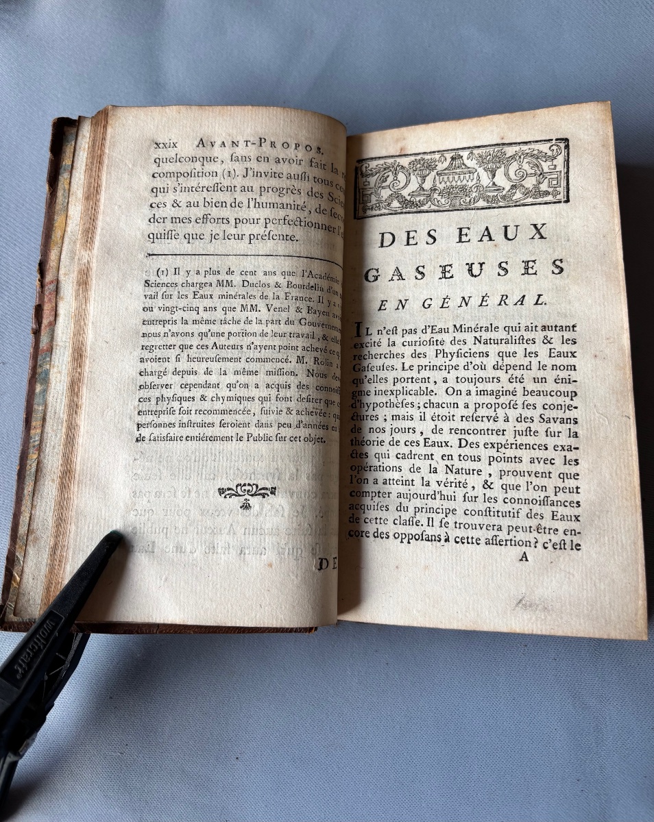 Livre essais sur l’art d’imiter les eaux minérales Ex Libris Vicomte de la Maillardiére 18e -photo-4
