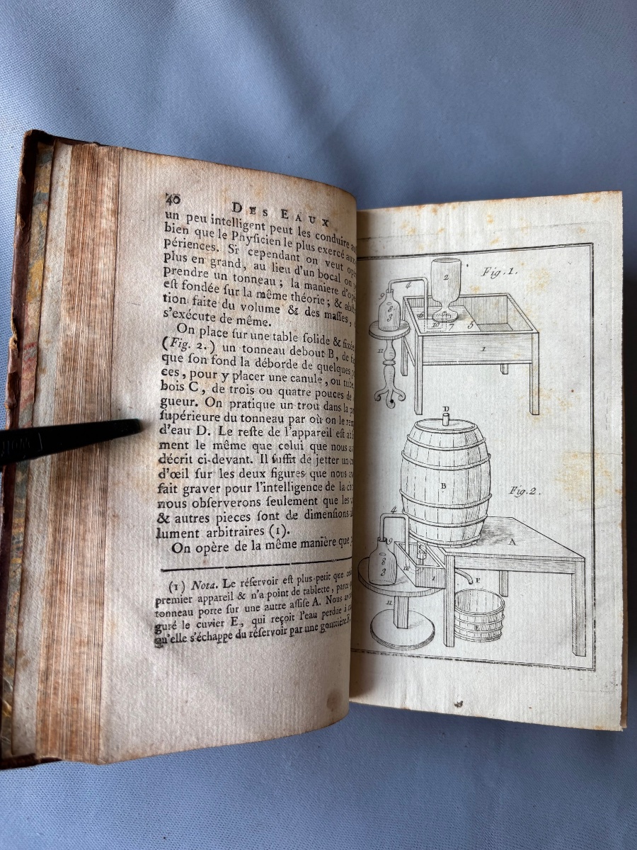 Livre essais sur l’art d’imiter les eaux minérales Ex Libris Vicomte de la Maillardiére 18e -photo-1