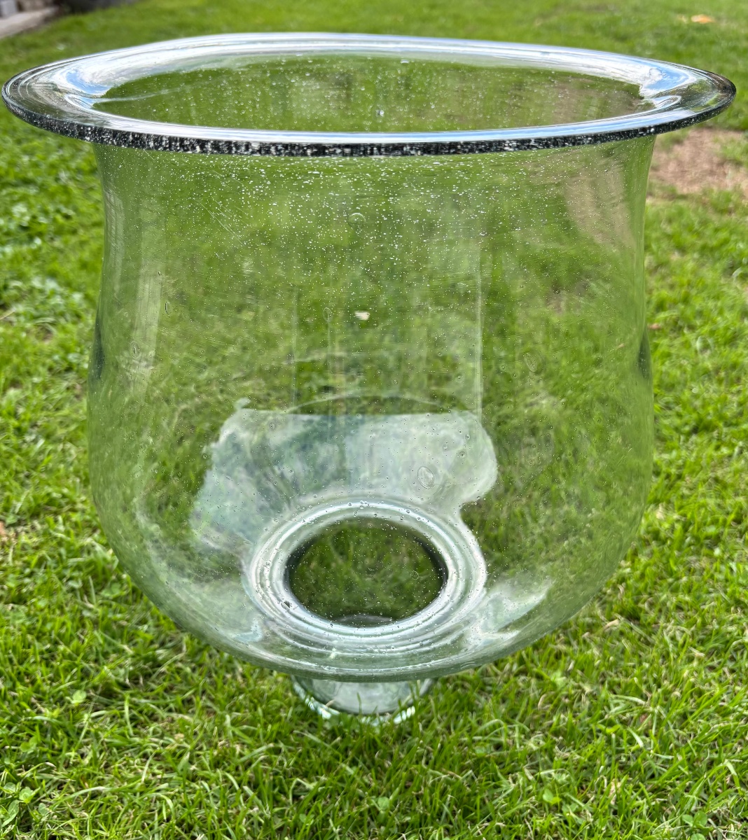 19th-century Hand-blown Glass Candleholder -photo-2