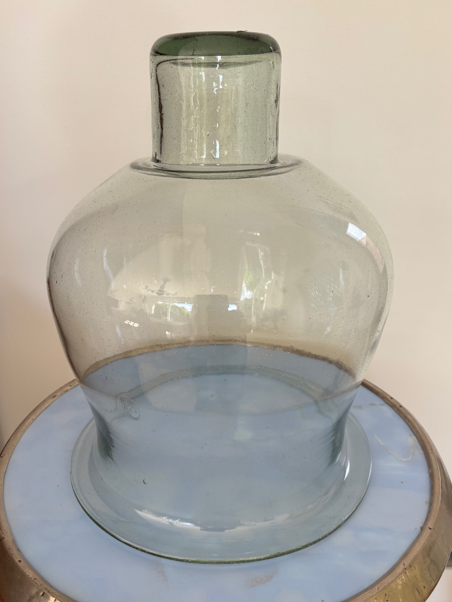 19th-century Hand-blown Glass Candleholder -photo-4