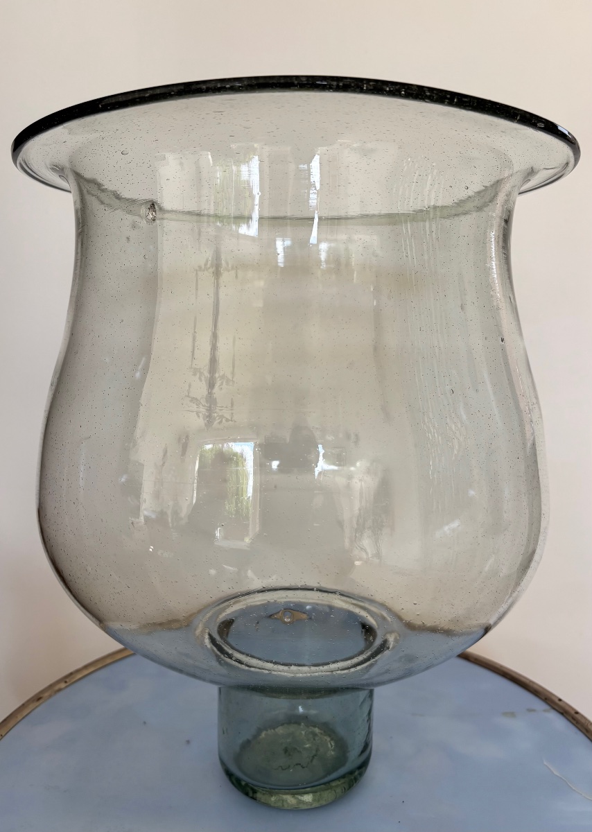 19th-century Hand-blown Glass Candleholder -photo-3