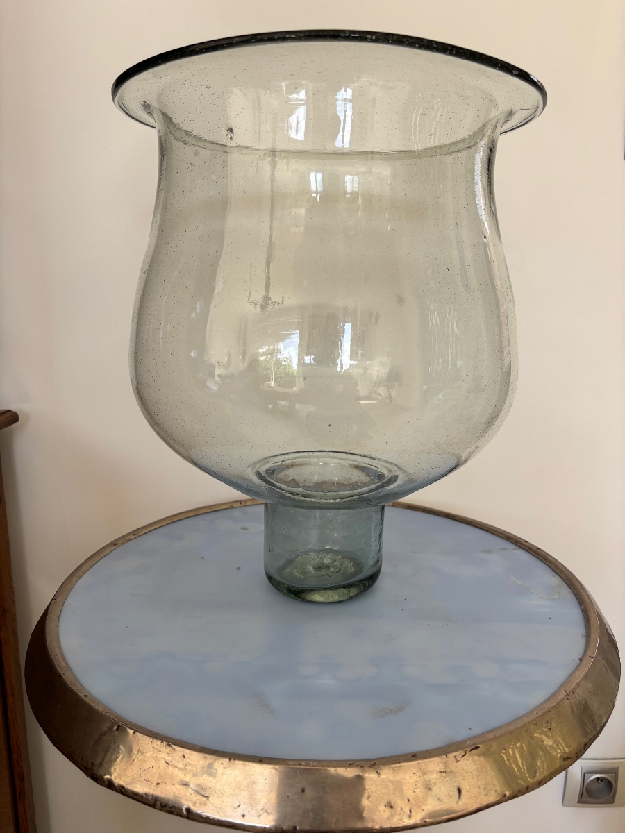 19th-century Hand-blown Glass Candleholder -photo-6